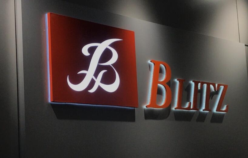 藍戀服（fú）飾公司背（bèi）景牆logo